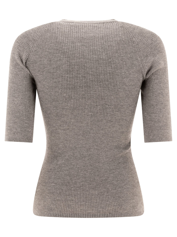 Ribbed Cashmere Sparling Sweater Knitwear Grey