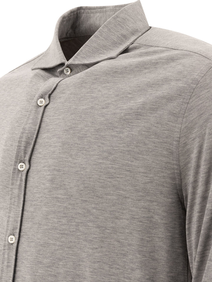 Silk And Cotton Lightweight Jersey Shirt Shirts Grey