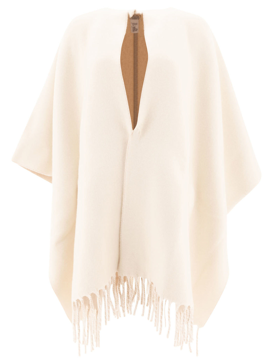 Wool And Cashmere Double Knit Poncho Coats Beige