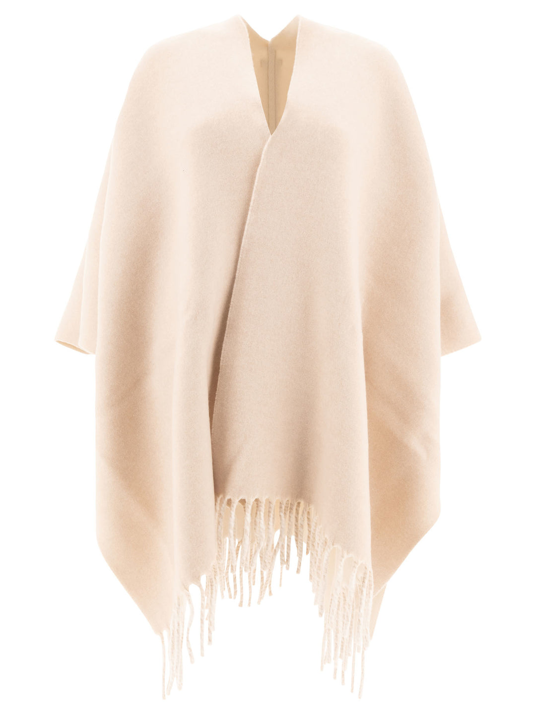 Wool And Cashmere Double Knit Poncho Coats Beige