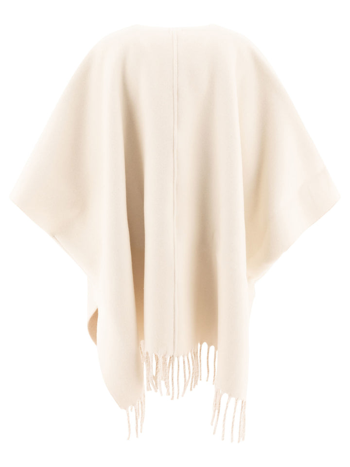 Wool And Cashmere Double Knit Poncho Coats Beige