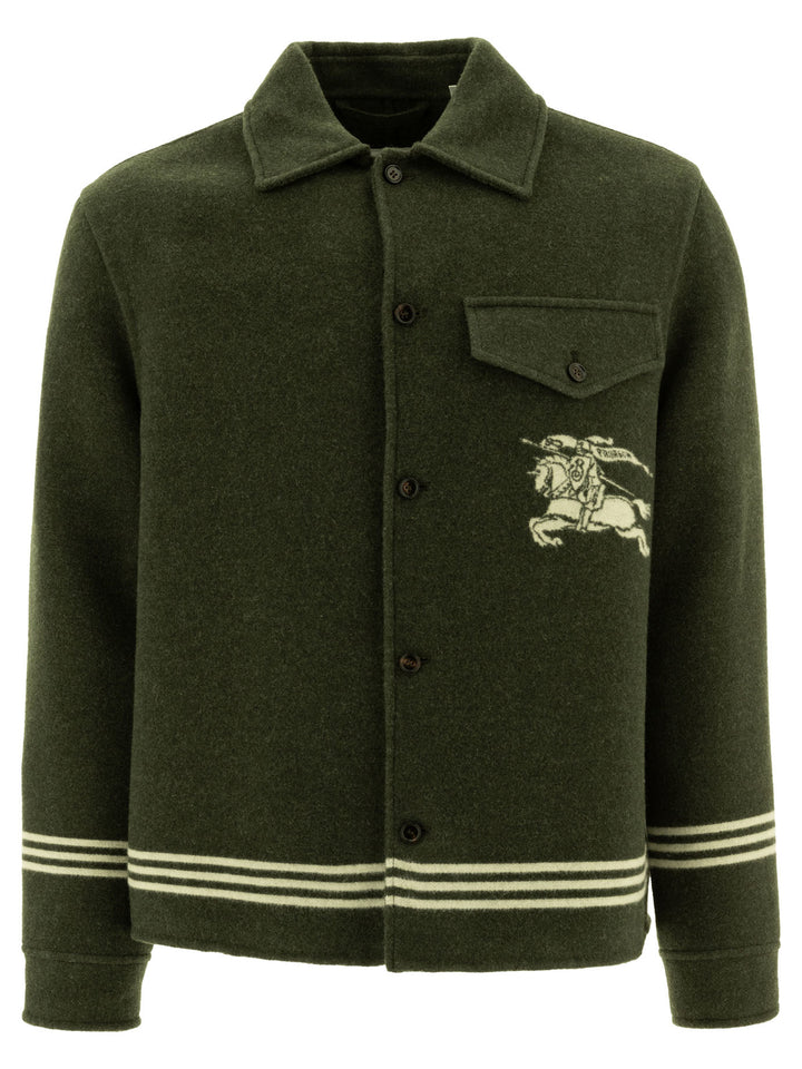 Wool Overshirt With Ekd Jackets Green