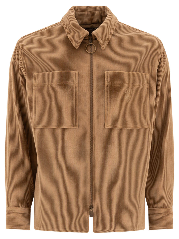 Corduroy Overshirt Jackets Brown