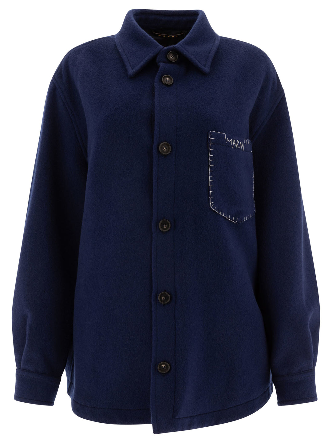 Overshirt-Style Coat Jackets Blue