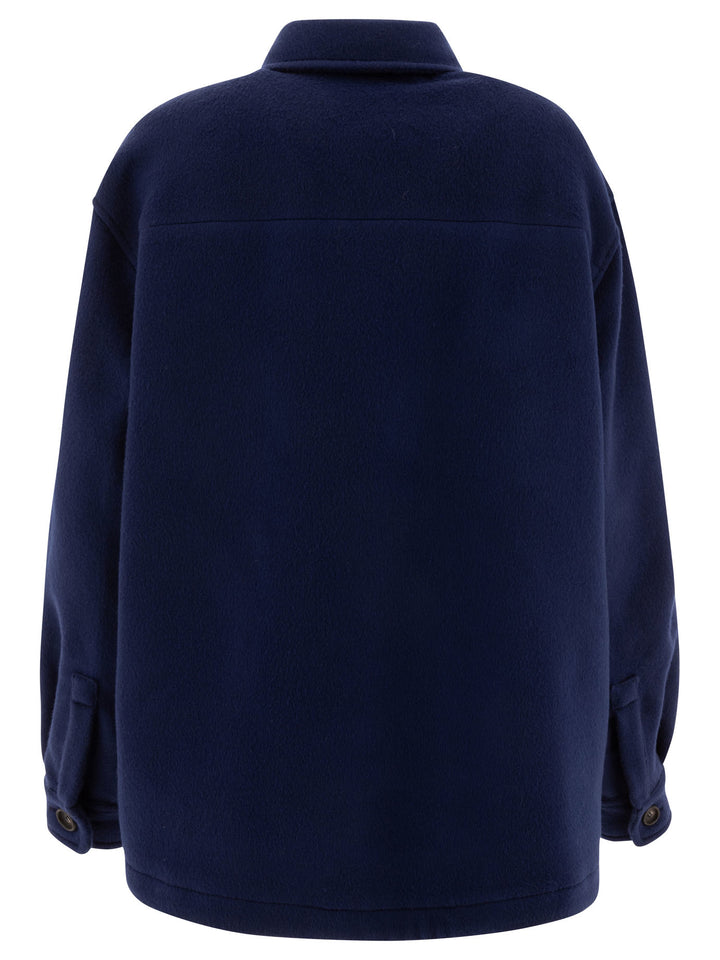 Overshirt-Style Coat Jackets Blue