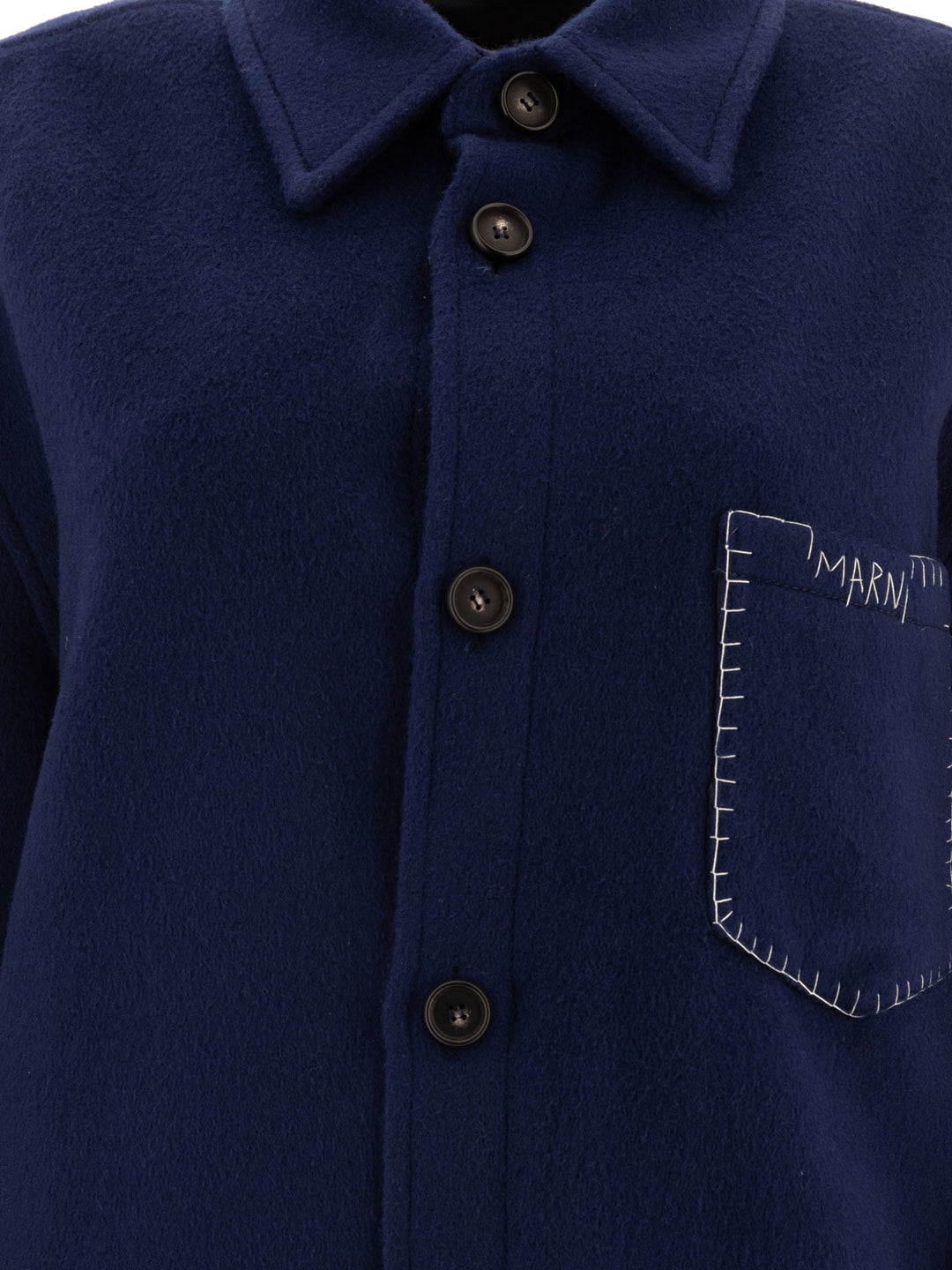 Overshirt-Style Coat Jackets Blue