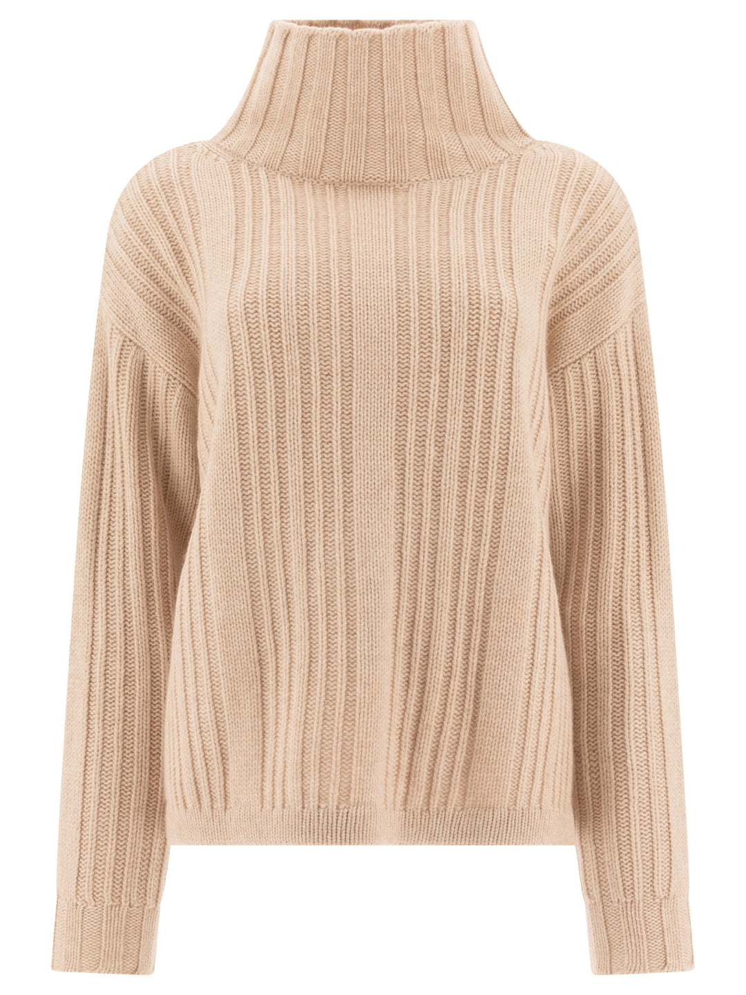 Wool And Cashmere Turtleneck Sweater Knitwear Beige