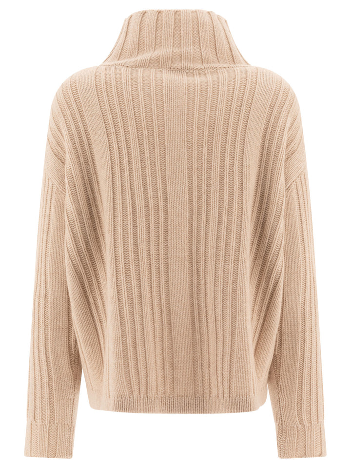 Wool And Cashmere Turtleneck Sweater Knitwear Beige