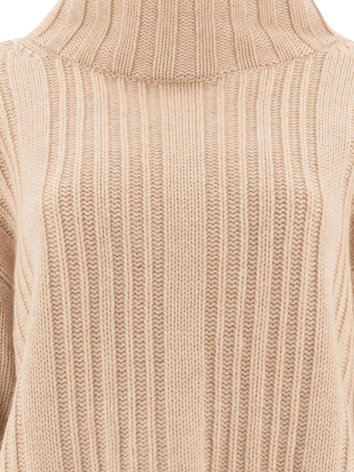 Wool And Cashmere Turtleneck Sweater Knitwear Beige