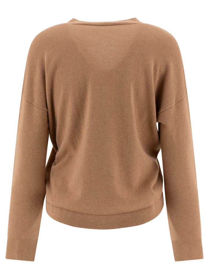 Sweater With Lurex Details Knitwear Beige