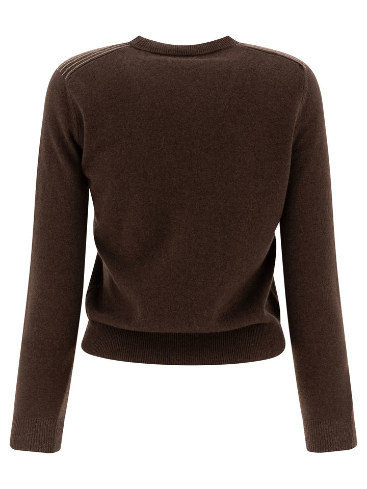 Sweater With Punto Luce Knitwear Brown