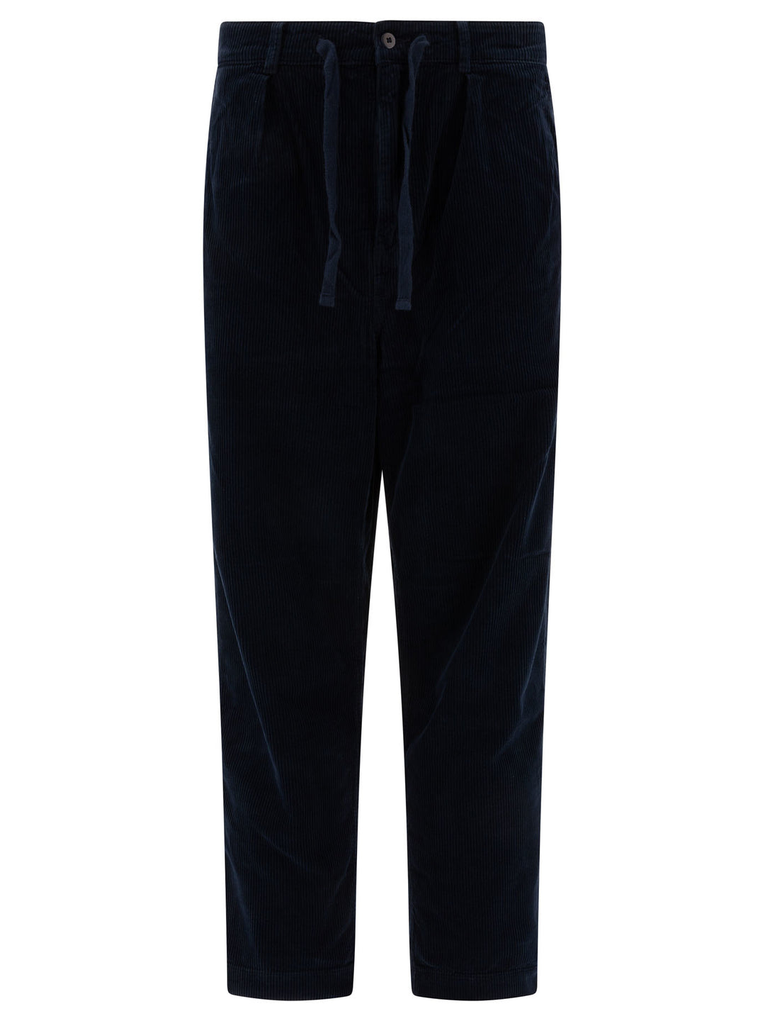 Pleated Corduroy Trousers Blue