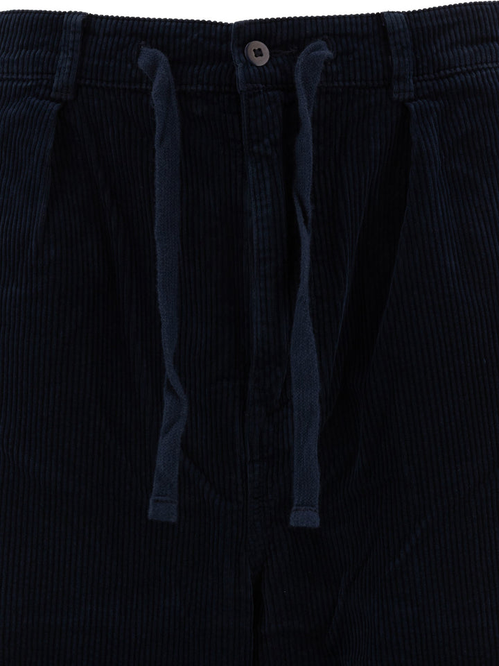 Pleated Corduroy Trousers Blue