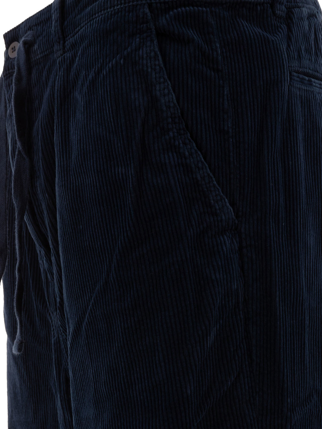 Pleated Corduroy Trousers Blue