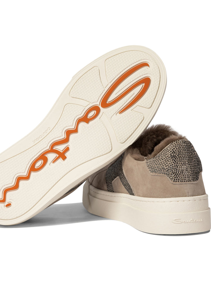 Double Buckle Sneakers & Slip-On Beige