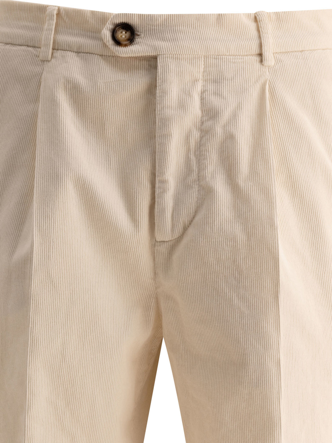 Garment-Dyed Leisure Fit  With Pleats Trousers White