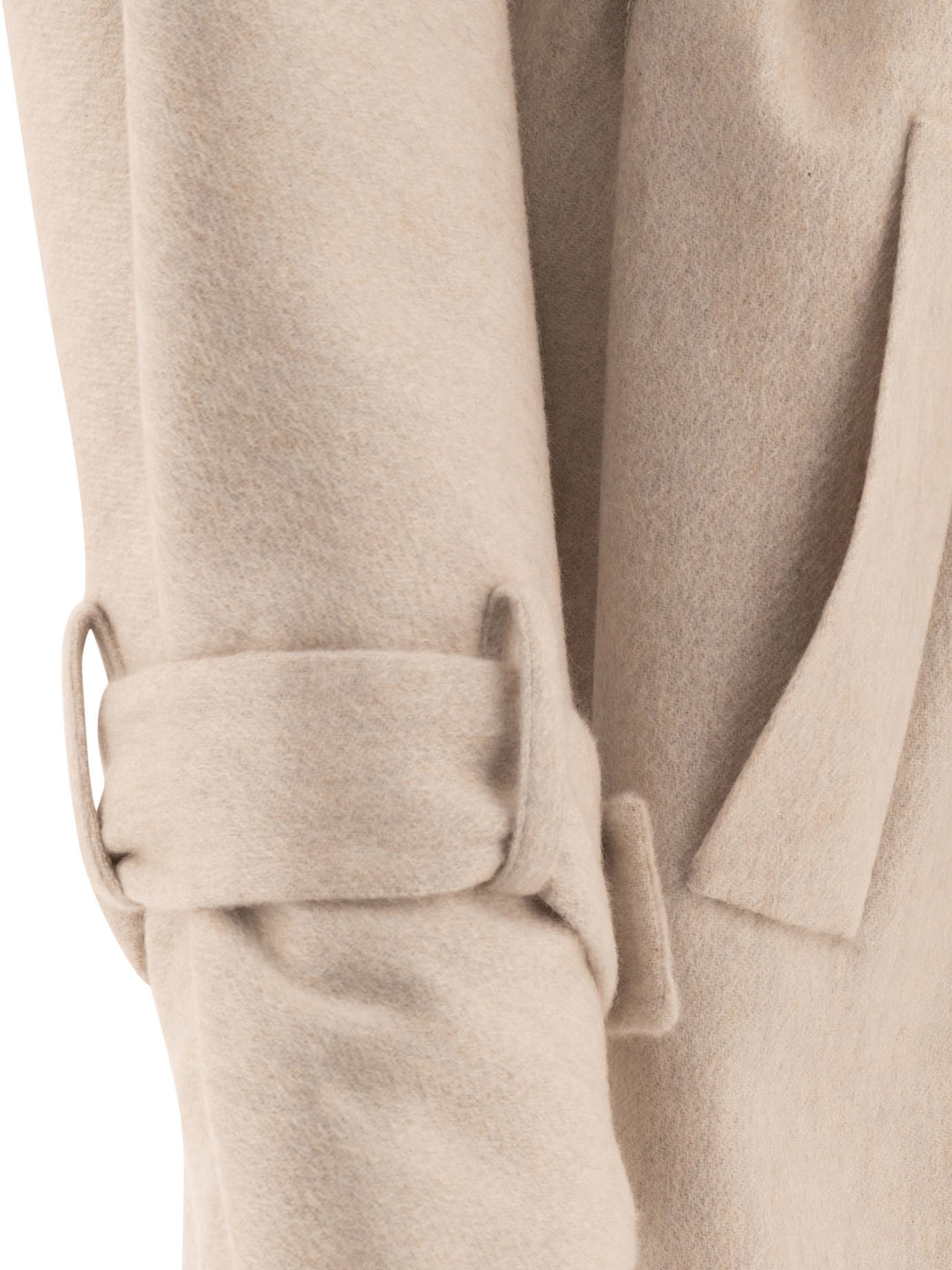 Hand-Crafted Coat In Cashmere Double Beaver Cloth With Monili Coats Beige