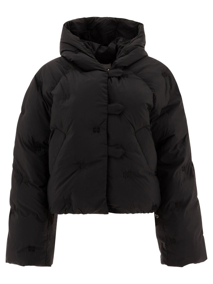 Down Jacket With Embroidered Monogram Jackets Black