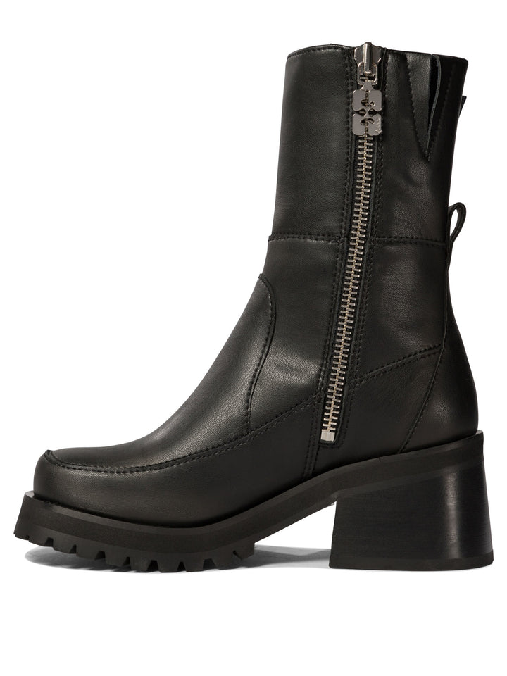 With Buckle Ankle Boots Black