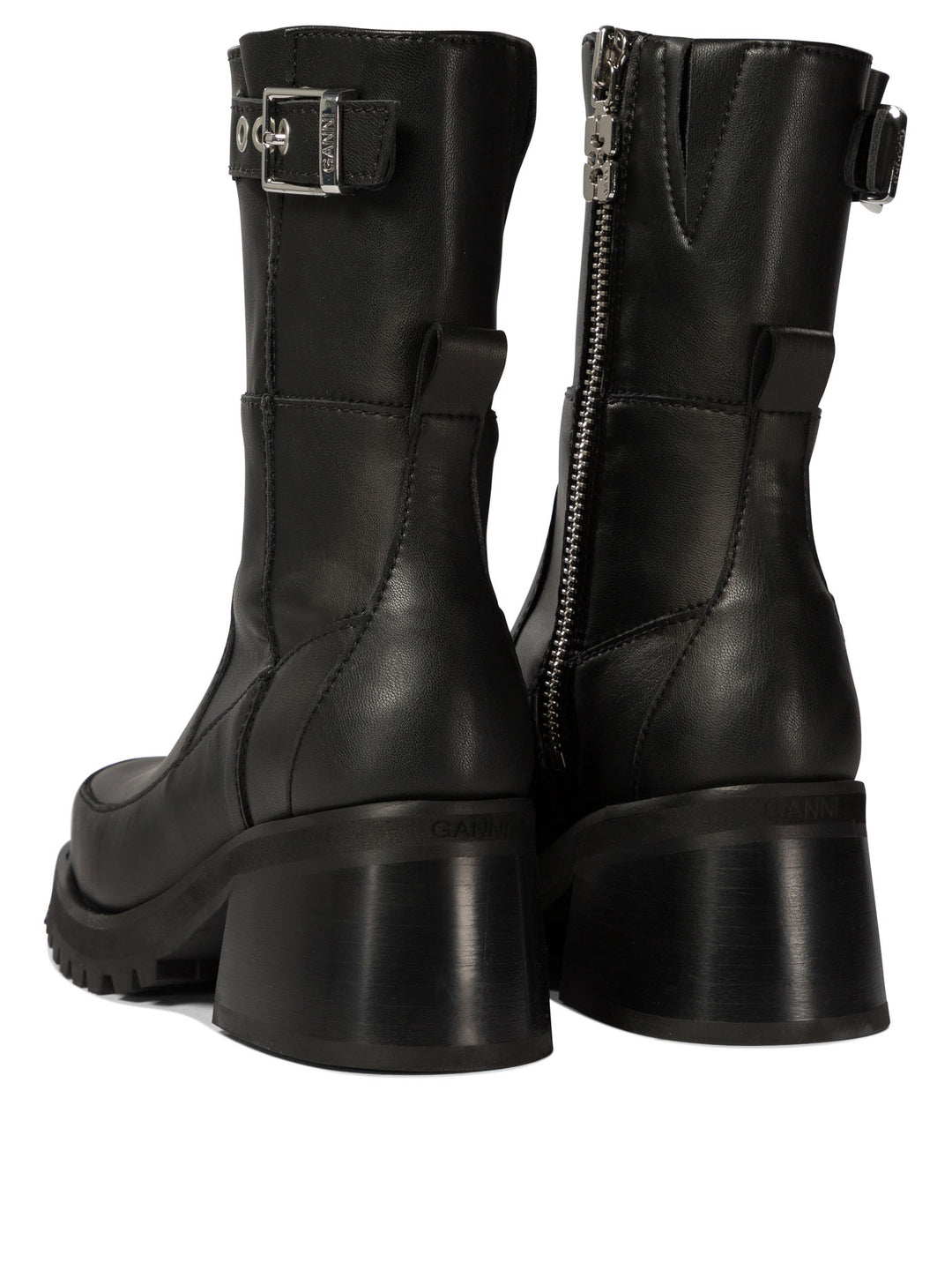 With Buckle Ankle Boots Black