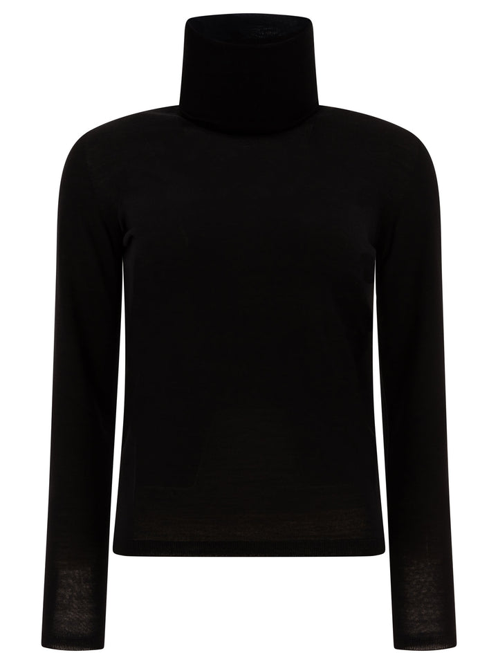 Wool Turtleneck Sweater Knitwear Black