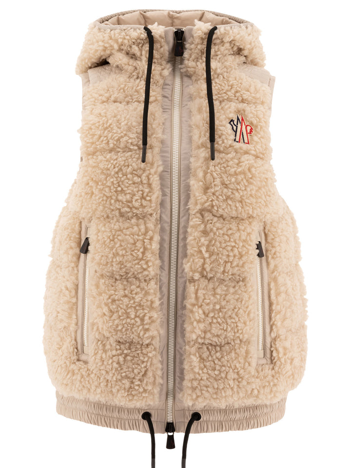 Shearling Down Vest Jackets Beige