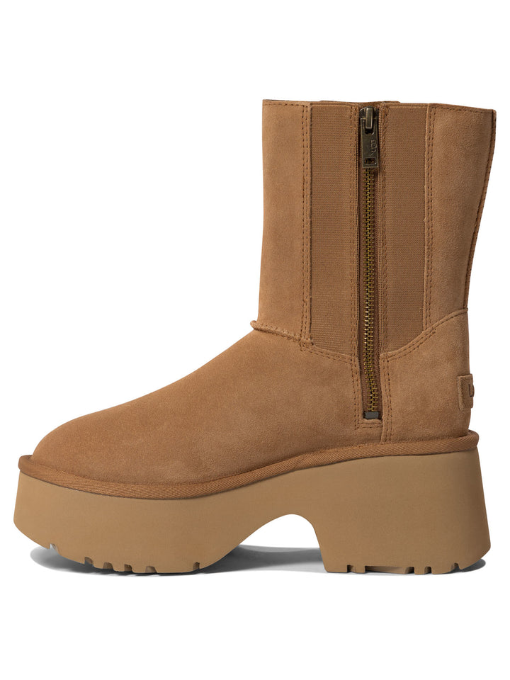 Classic Twin Seam New Heights Ankle Boots Beige