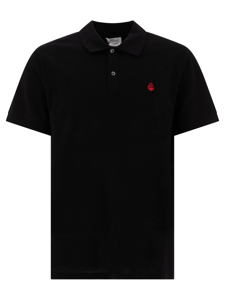 Inverted Skull Polo Shirts Black