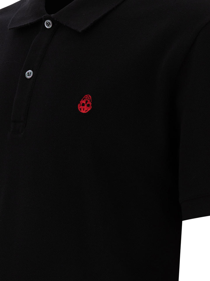 Inverted Skull Polo Shirts Black