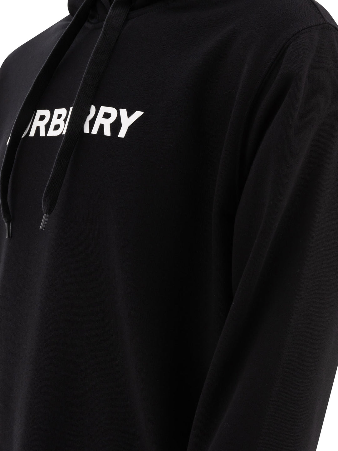 Logo Cotton Hoodie Sweatshirts Black