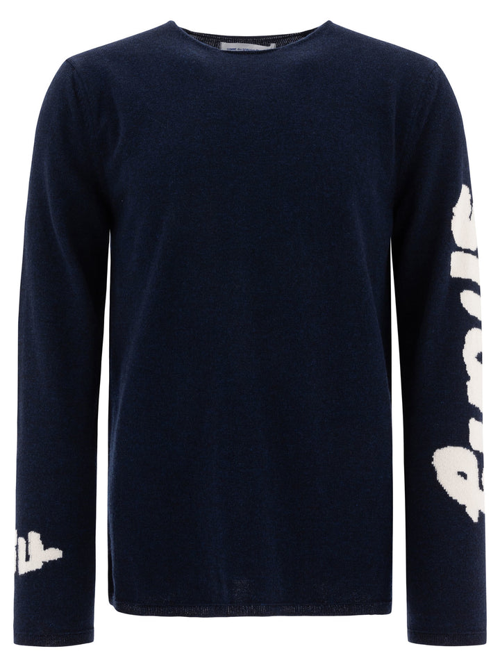 Jacquard Crewneck Sweater Knitwear Blue