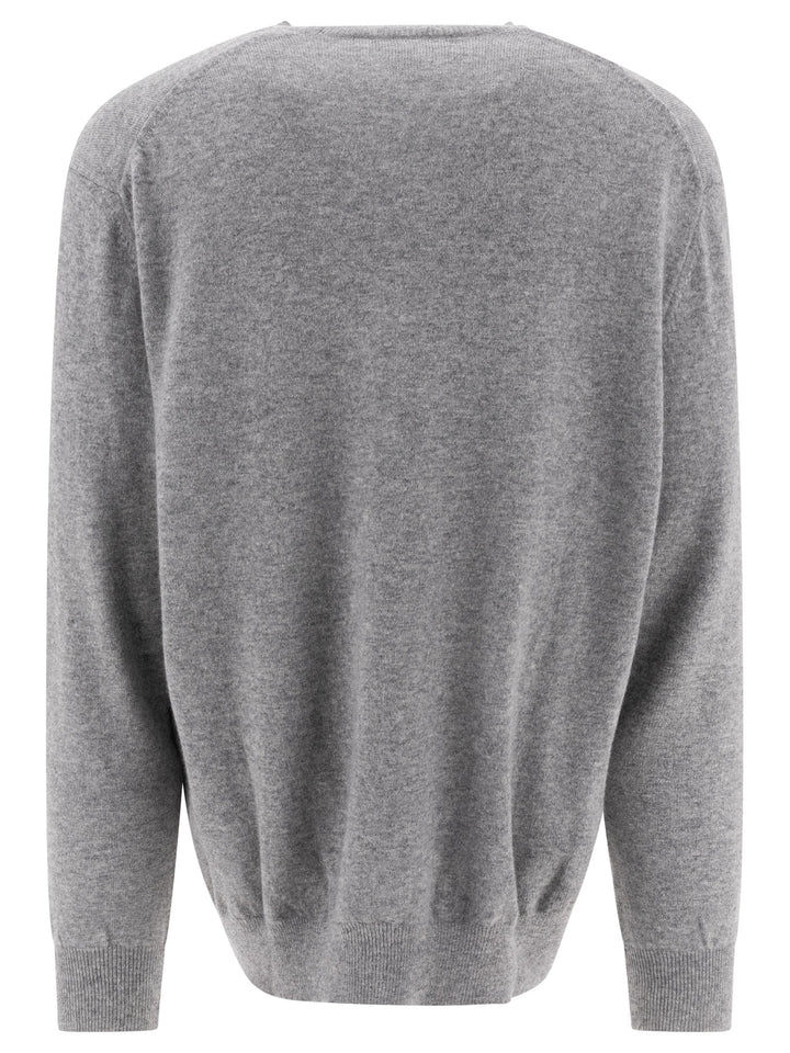 Wool Crewneck Sweater Knitwear Grey