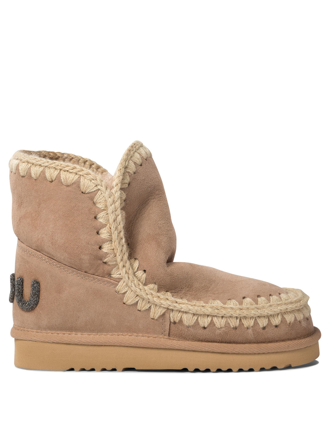 Eskimo 18 Glitter Logo Ankle Boots Beige