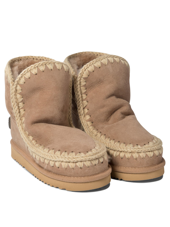 Eskimo 18 Glitter Logo Ankle Boots Beige