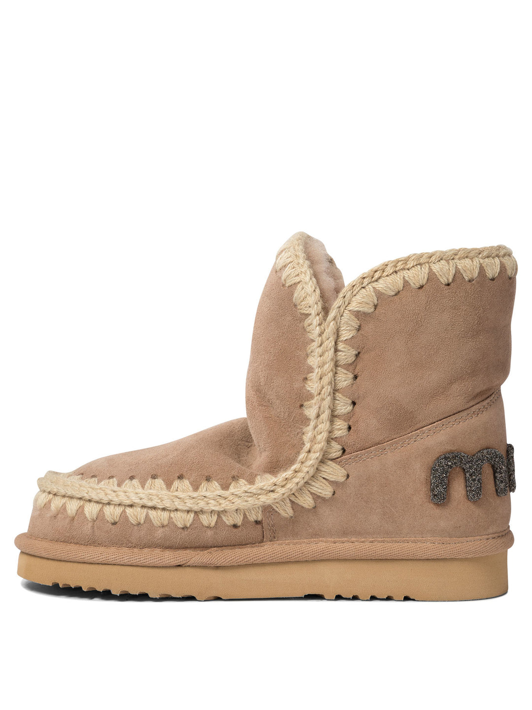 Eskimo 18 Glitter Logo Ankle Boots Beige