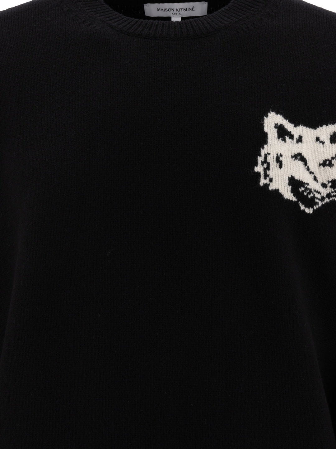 Fox Head Intarsia Knitwear Black