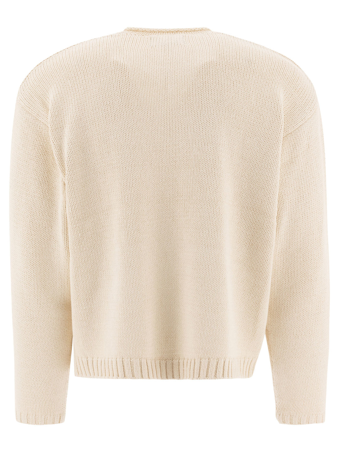 V-Neck Sweater With Logo Knitwear Beige