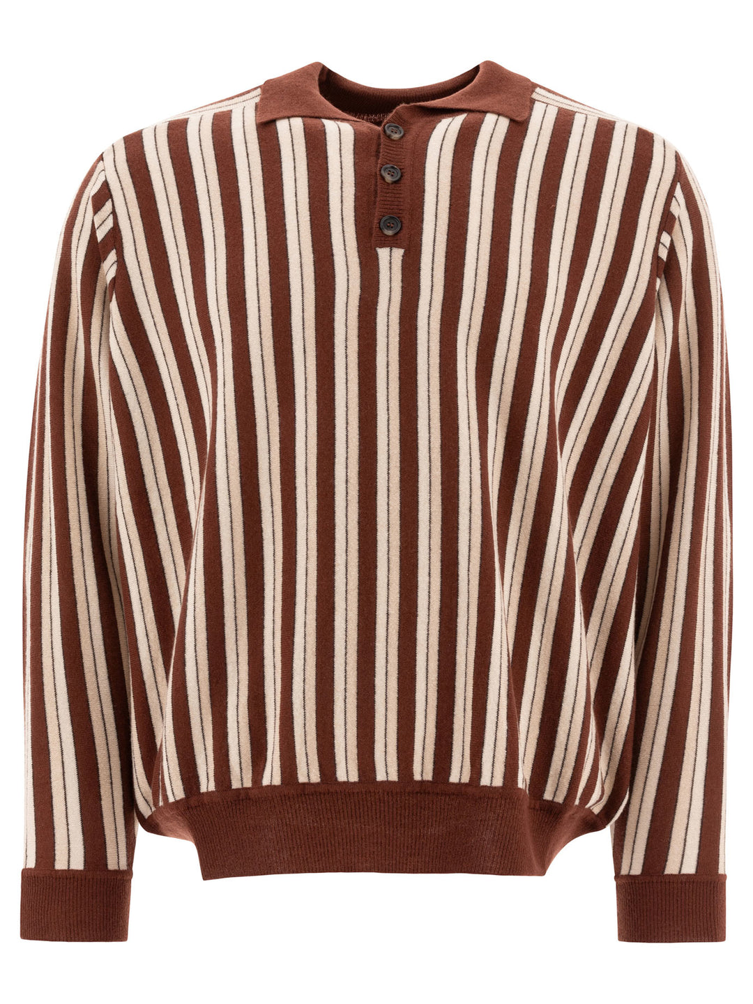 Hogan Stripe Polo Shirts Brown