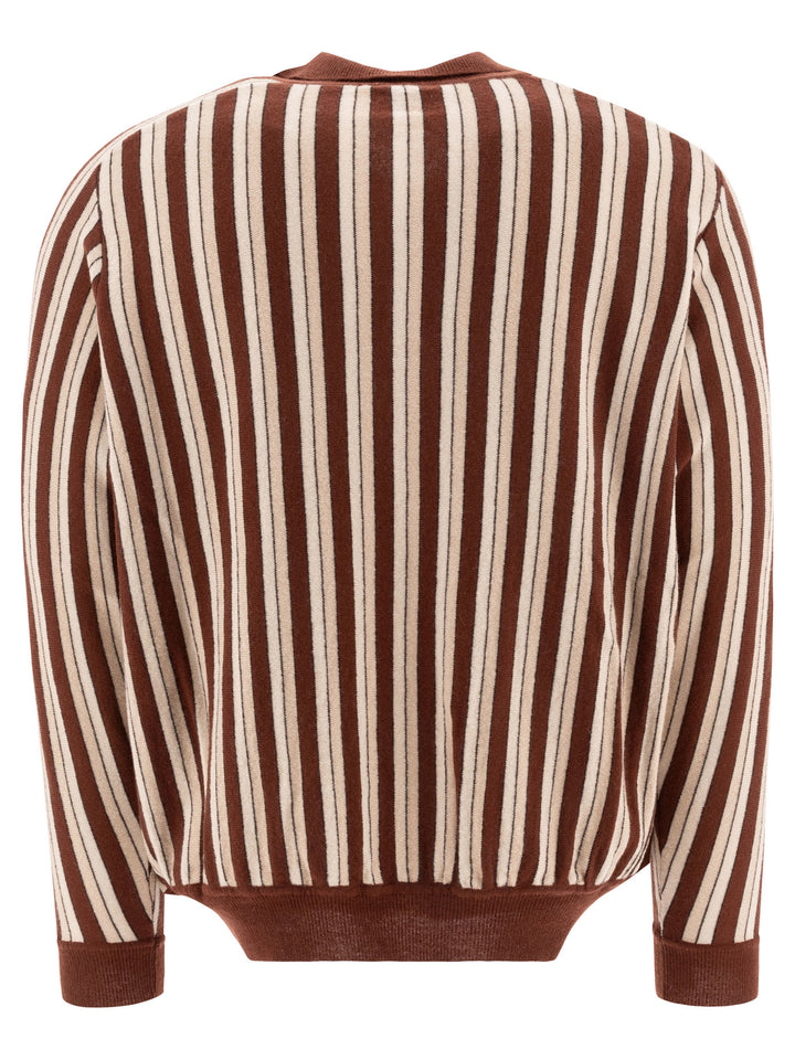 Hogan Stripe Polo Shirts Brown