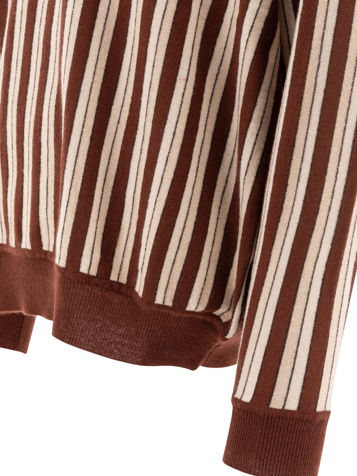 Hogan Stripe Polo Shirts Brown