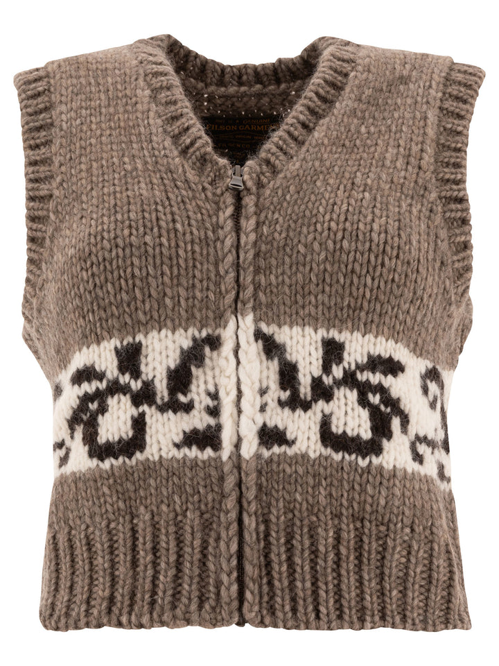 Embroidered Vest Knitwear Grey