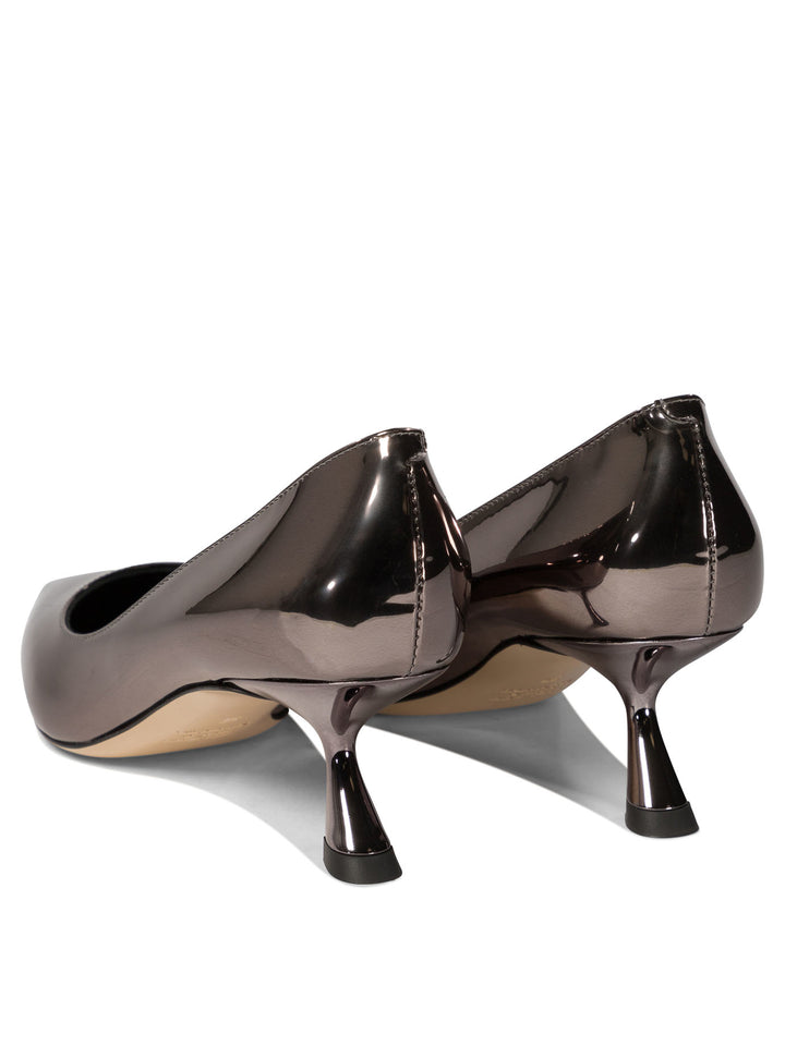 Pumps In Mirror Effect Leather Heeled Shoes Grey