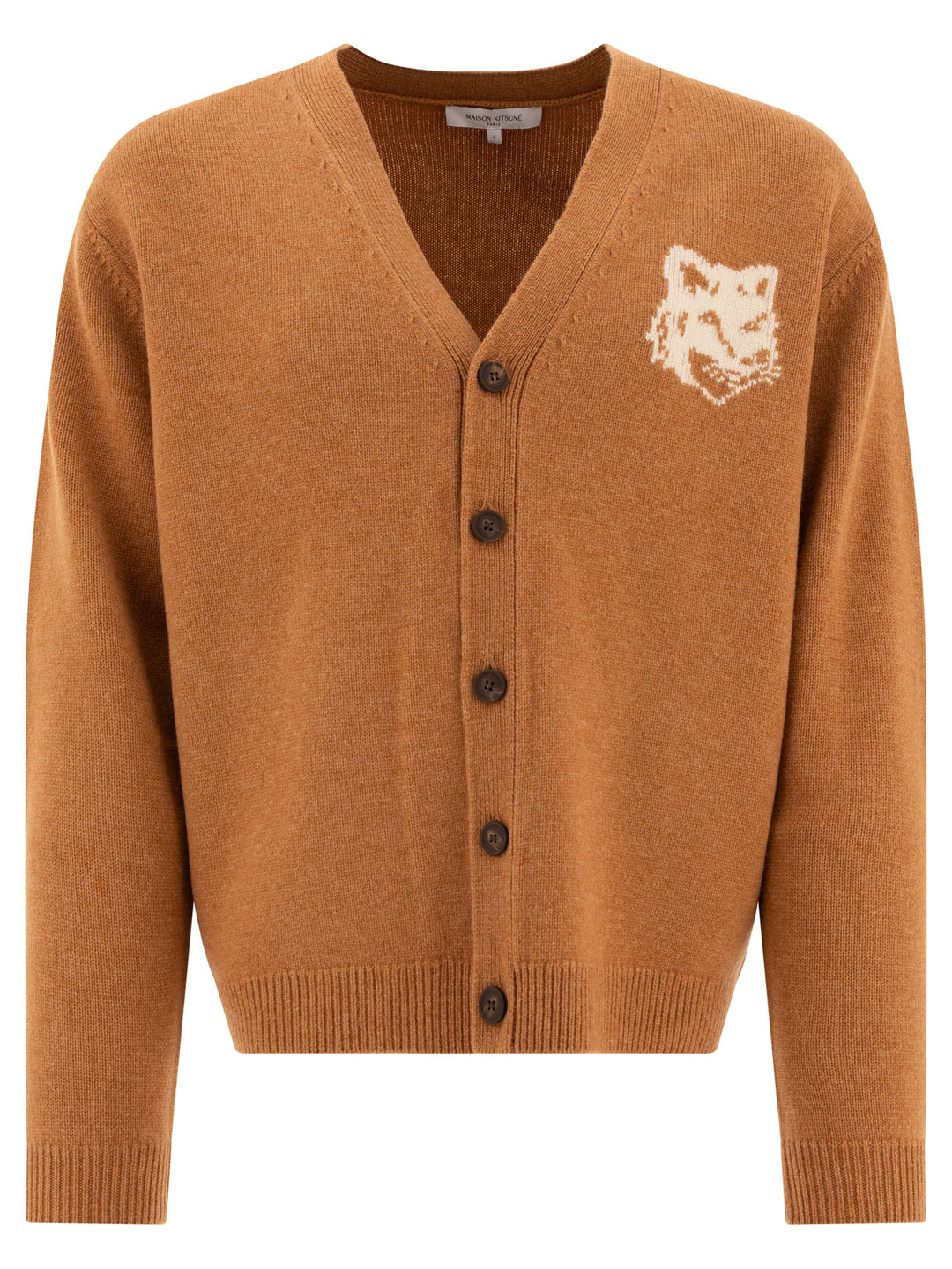 Fox Head Intarsia Knitwear Brown