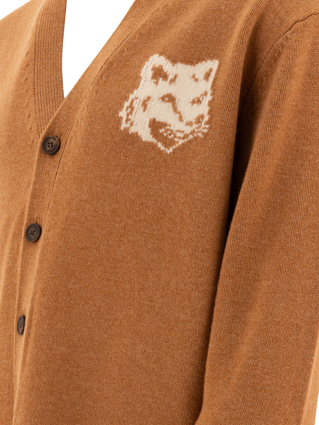 Fox Head Intarsia Knitwear Brown