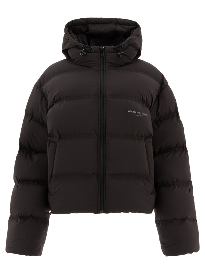 Down Jacket With Logo Jackets Black