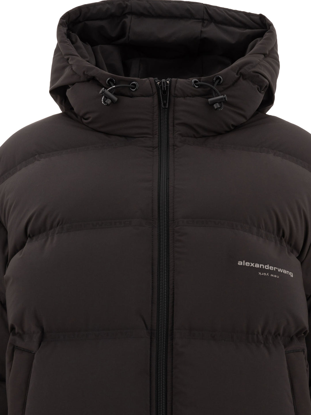 Down Jacket With Logo Jackets Black