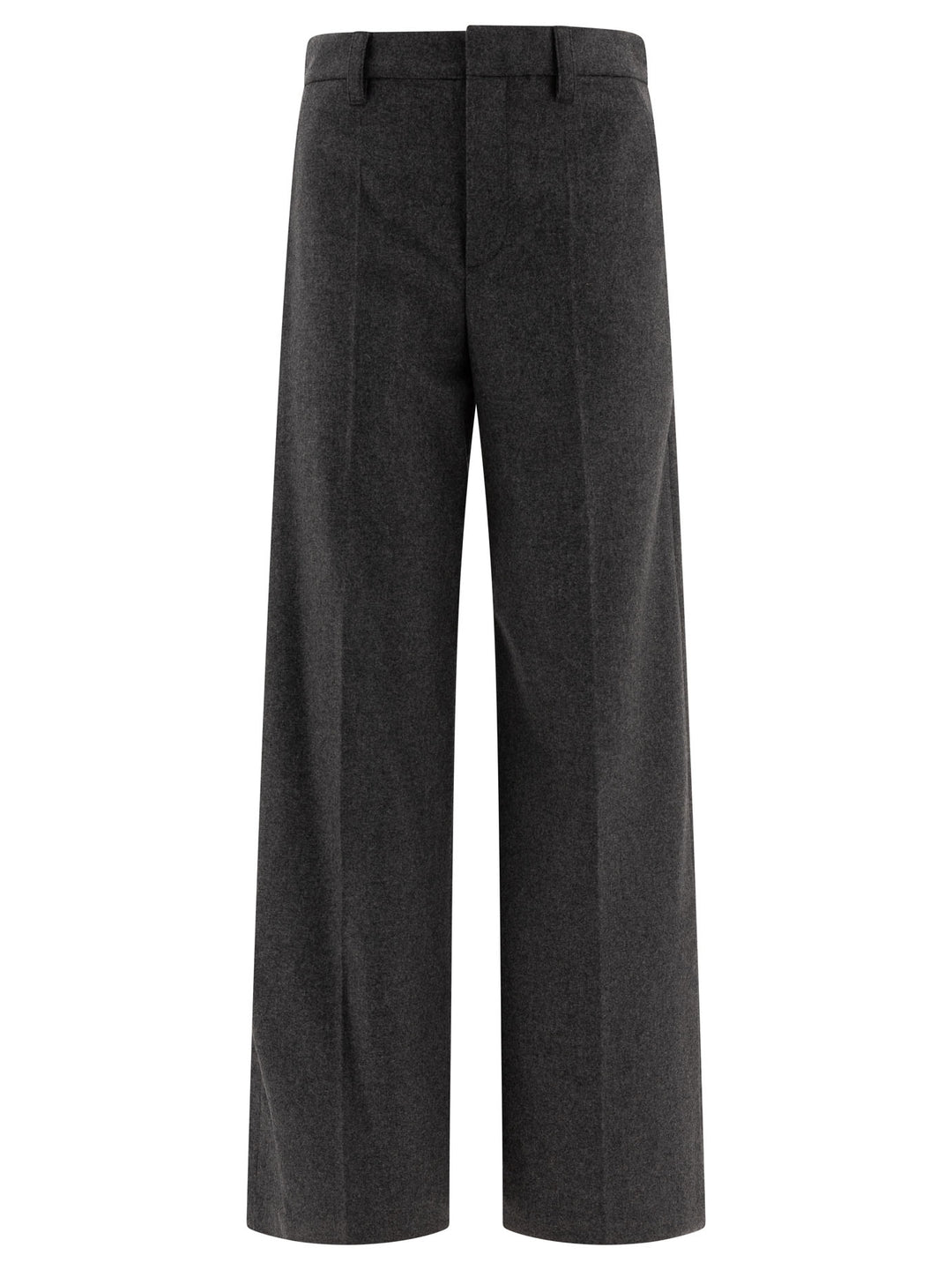 Virgin Wool And Cashmere Flannel Trousers Grey