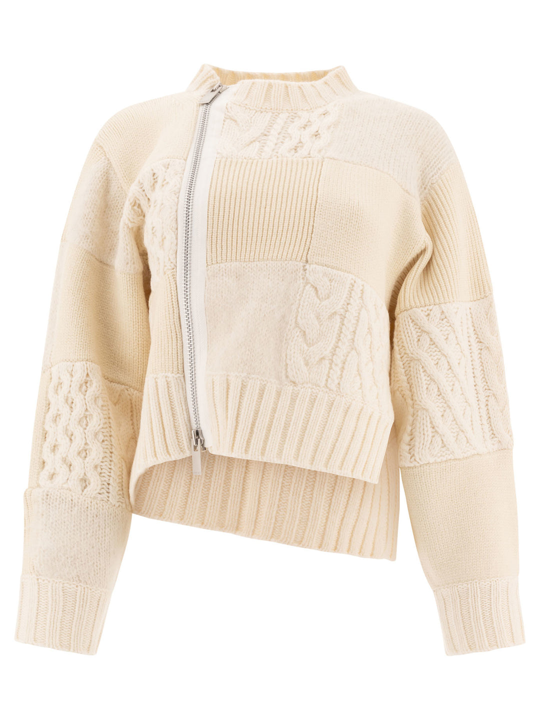 Patchwork Cardigan Knitwear White