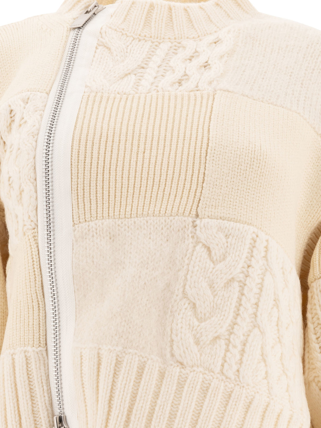 Patchwork Cardigan Knitwear White