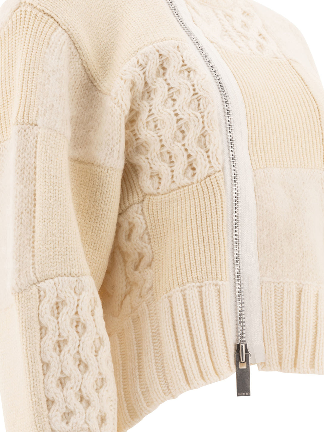 Patchwork Cardigan Knitwear White